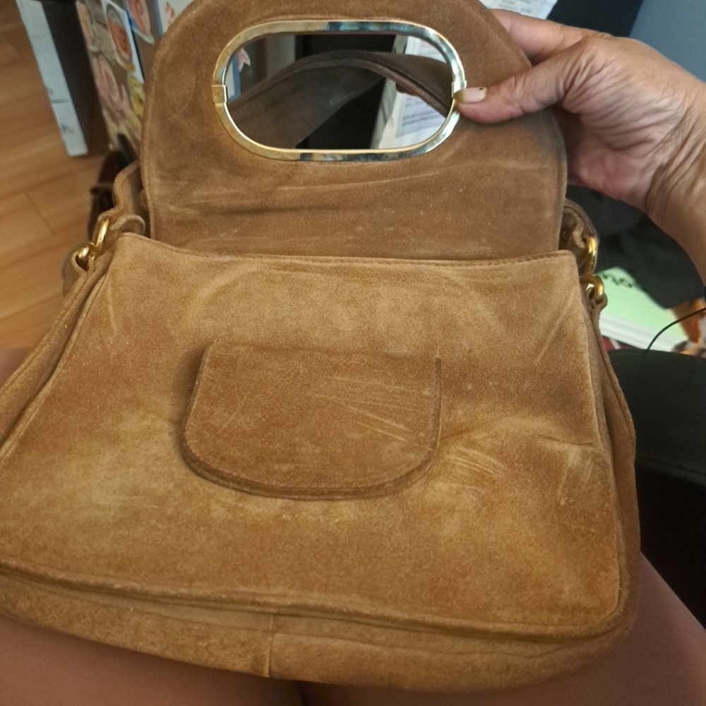 Vintage Yvonne Boutique Camel Colored Suede bag - Picture 10 of 16